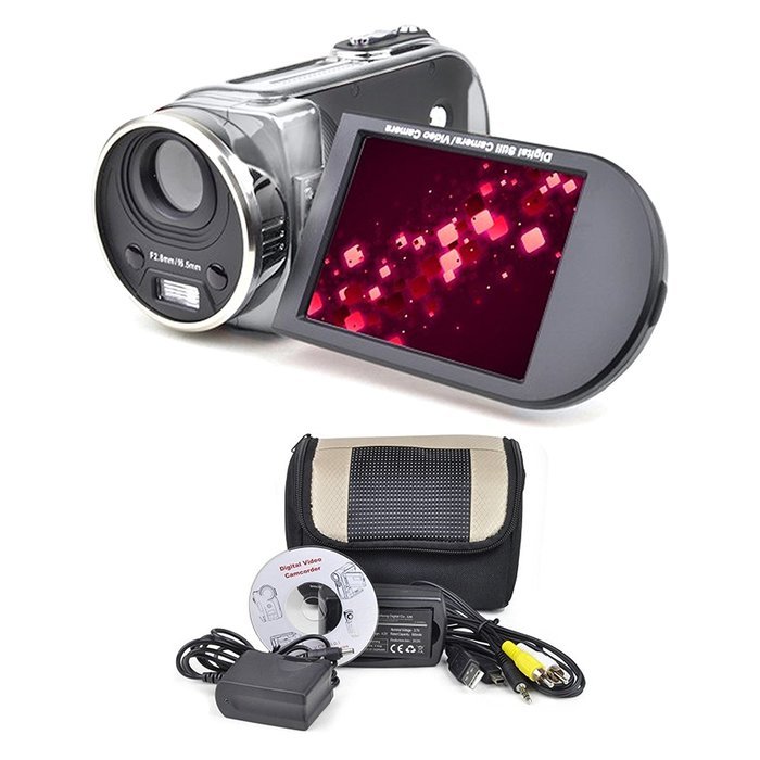 Mitsuba 16MP (Interpolated) Digital Camcorder with 8x Digital Zoom, 3.0" LCD and Carry Case (Silver)