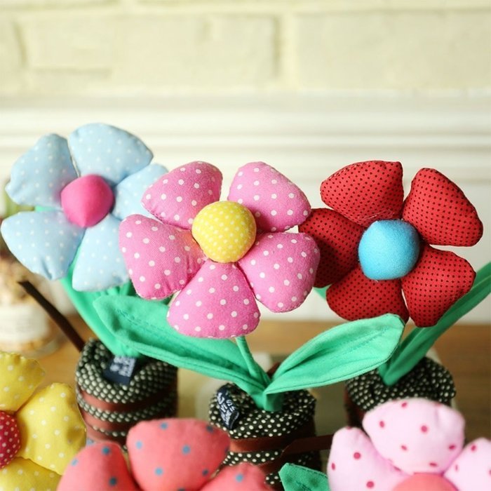 WOOD MEETS COLOR Handmade Fabric Flower Air Purifying, Bamboo Charcoal, Fragrance and Chemical Free, Non Toxic... N3