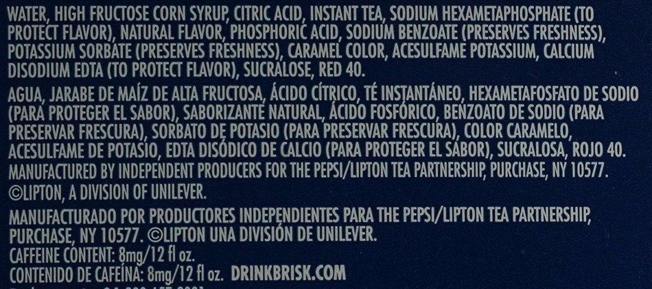 Brisk Iced Tea, Lemon Cans (12 Count, 12 Fl Oz Each) N4