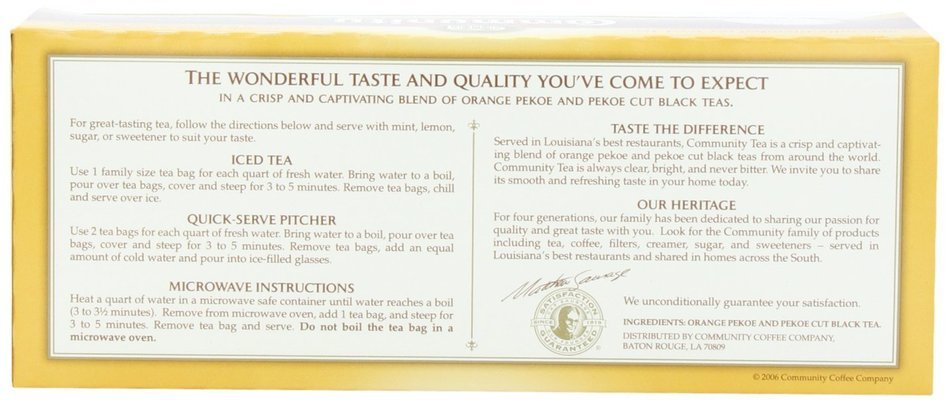Community Coffee Iced Tea Bags, 24 Count (Pack of 6) N21