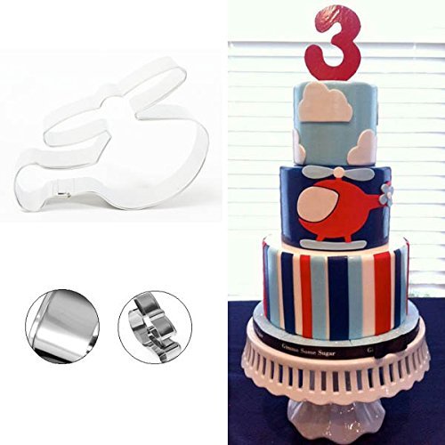 Stainless Steel Helicopter Shape Cookie Cutter Cake Baking Mold shopping N5