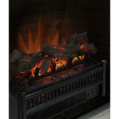 Pleasant Hearth Electric Crackling Log with Heater, Realistic flame effect
