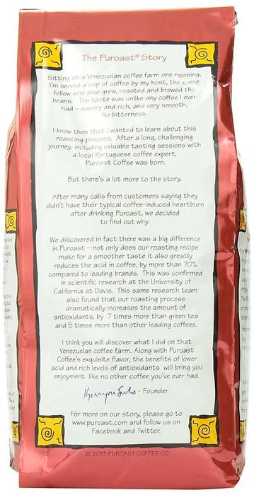 Puroast Low Acid Coffee Colombian Supremo Blend Drip Grind, 12-Ounces Bags (Pack of 2) N9