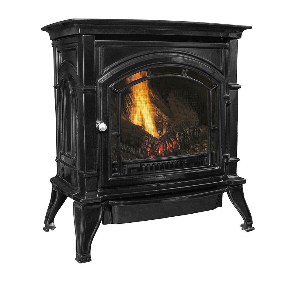 Ashley AGC500VFMN Vent-Free Mahogany Enameled Porcelain Cast Iron Stove, 31000 BTU N4