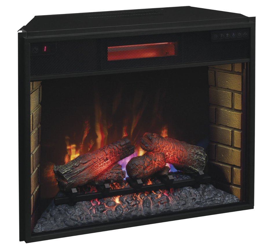 ClassicFlame 28II300GRA 28" Infrared Quartz Fireplace Insert with Safer Plug N2