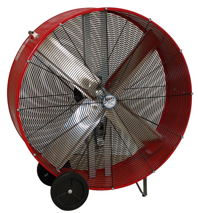 MaxxAir BF42BD RED High Velocity Belt Drive Drum Fan, 42-Inches, Red