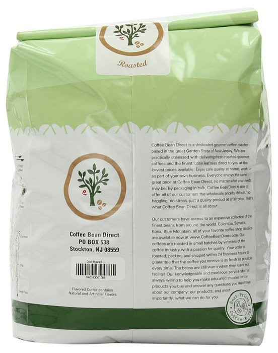 Coffee Bean Direct Decaf Colombian, Whole Bean Coffee, 5-Pound Bag N25