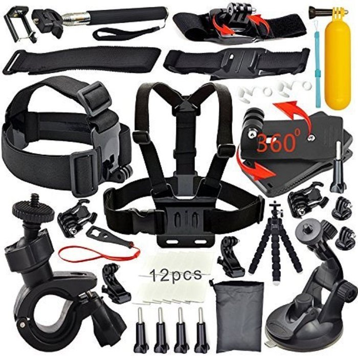 YFY 26-In-1 Basic Outdoor Sports Accessories Kit for GoPro Hero Cameras