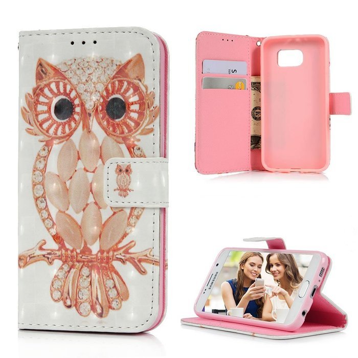 S6 Case,Samsung Galaxy S6 Case - Wallet 3D Effect Colorful Print Patterns Premuim PU Leather Soft TPU Inner Cover... N15