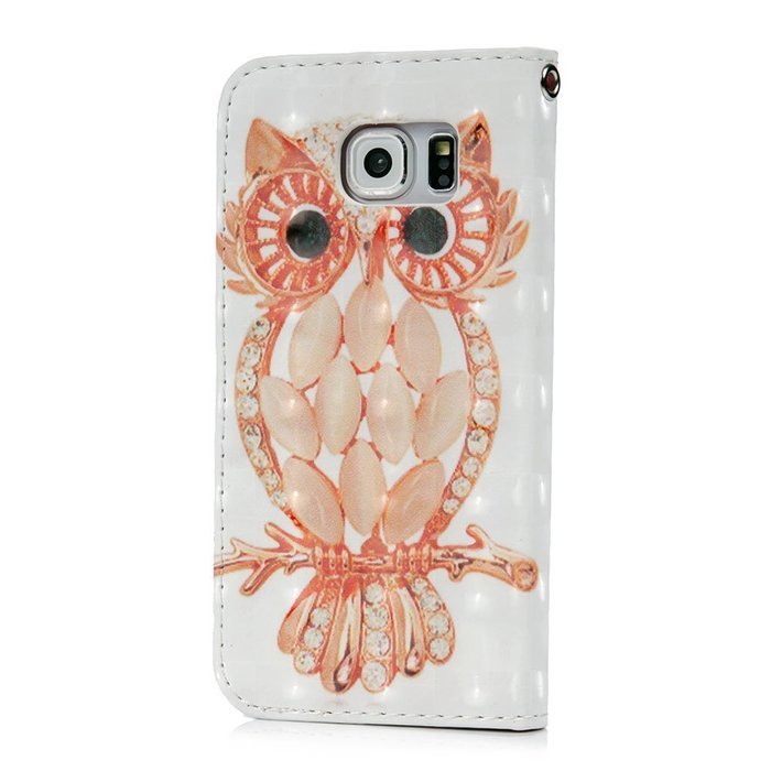 S6 Case,Samsung Galaxy S6 Case - Wallet 3D Effect Colorful Print Patterns Premuim PU Leather Soft TPU Inner Cover... N16