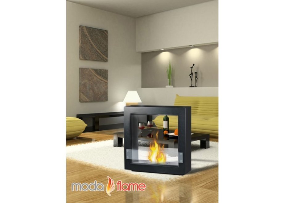 Moda Flame Porta Indoor Outdoor Ventless Bio Ethanol Fireplace White