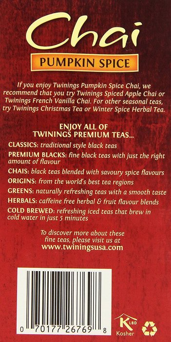 Twinings Pure Peppermint Herbal Tea, 1.41 Ounce Box, 20 Count N147