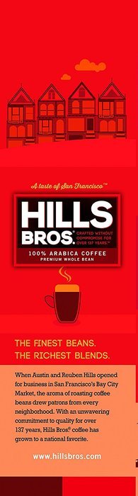 Hills Bros Coffee Dark Satin Premium Whole Bean Coffee, 32 Ounce N9