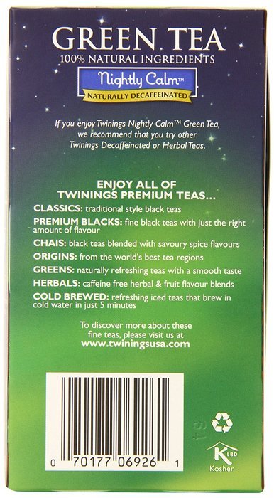 Twinings Pure Peppermint Herbal Tea, 1.41 Ounce Box, 20 Count N149