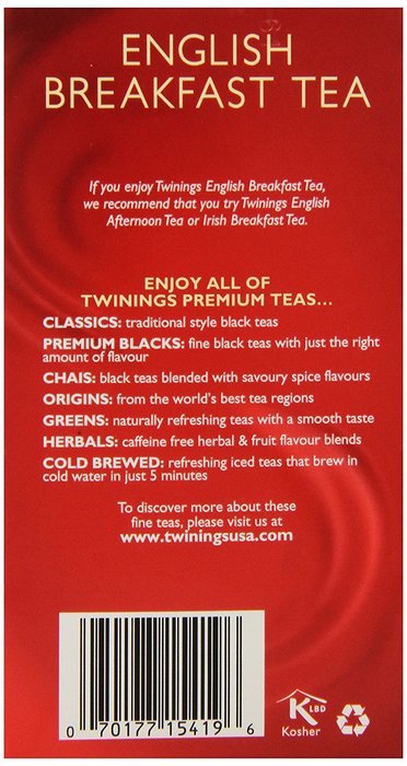 Twinings Pure Peppermint Herbal Tea, 1.41 Ounce Box, 20 Count N159