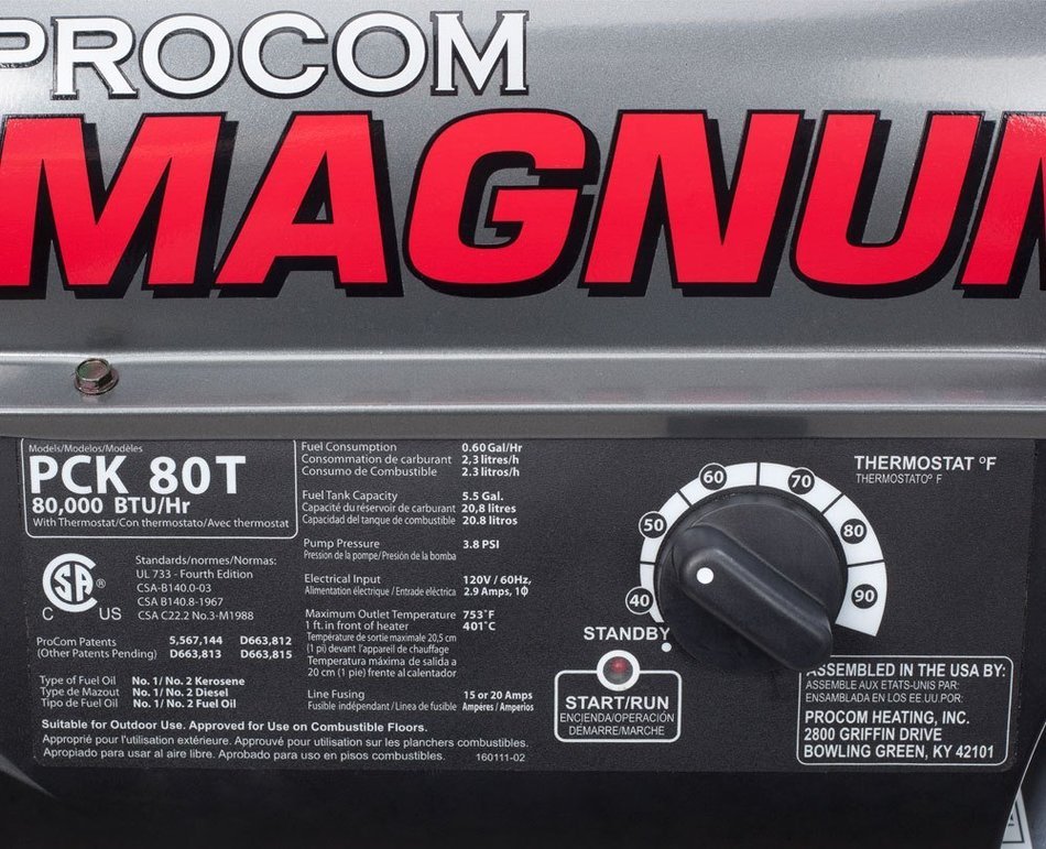 ProCom Portable Multifuel Commercial Heater - 80,000 BTU, Model# PCK80T by ProCom