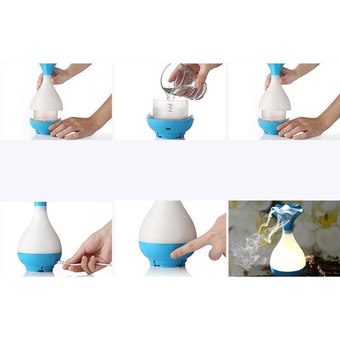 Lary intel Ultrasonic Home Aroma Humidifier Air Diffuser Purifier Atomizer (Blue) N7