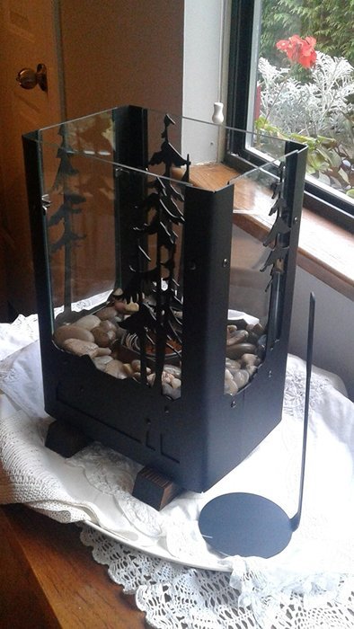 Rustic Table Top Fireplace N5