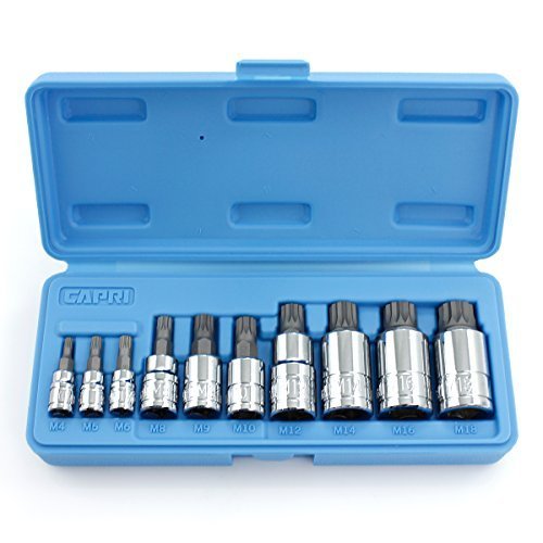 Capri Tools XZN Triple Square Spline Bit Socket Set, Metric, 10-Piece by Capri Tools