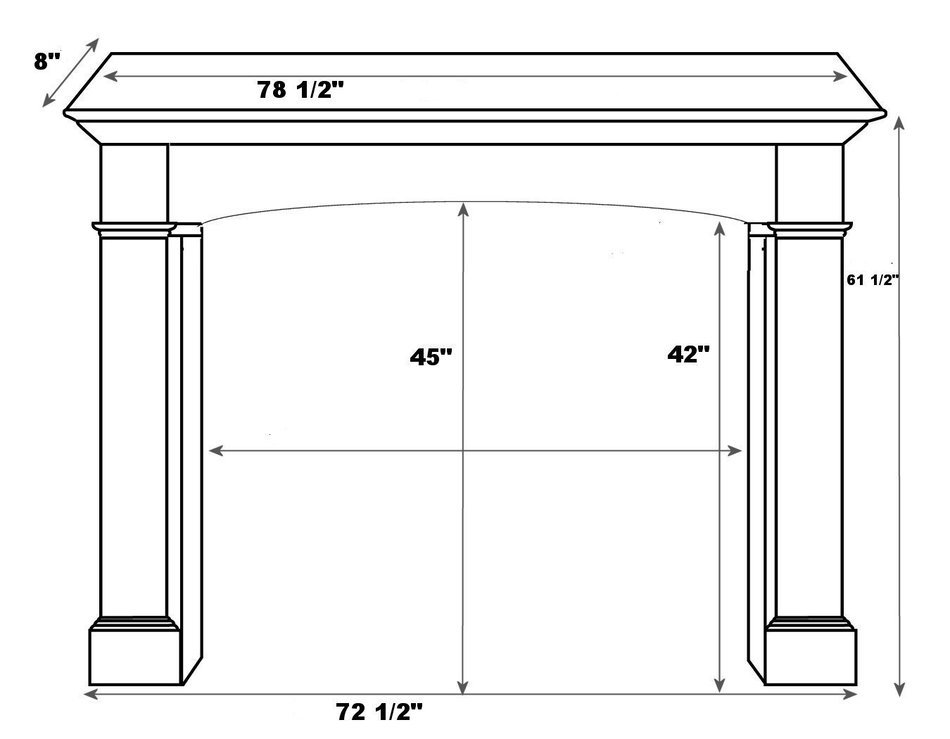 Pearl Mantels 160-56 Vance Unfinished Fireplace Mantel, Interior Opening 56-Inch Wide by 42-Inch High N6