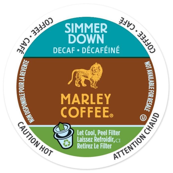 Marley Coffee Simmer Down Decaf Keurig K-Cups, 24 Count N2