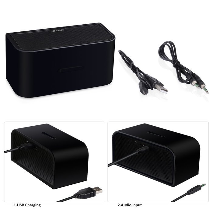 Bluetooth Speaker, iXCC Portable Wireless Dual-Driver Bluetooth 4.0 Stereo Speaker with Enhanced HD Bass, Built-in...