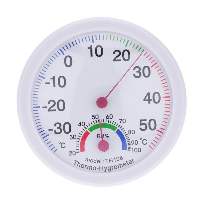 Hense Mini Humidity Clock-Shaped Indoor/Outdoor Thermometer Hygrometer HT30