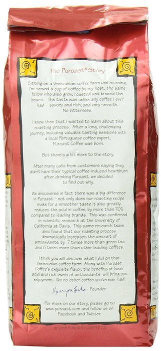 Puroast Low Acid Coffee Colombian Supremo Blend Drip Grind, 12-Ounces Bags (Pack of 2) N11