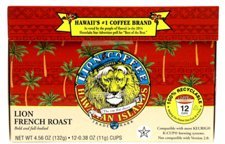 Lion Coffee French Roast for Keurig K-cup Machines (12 Cups/box) N4