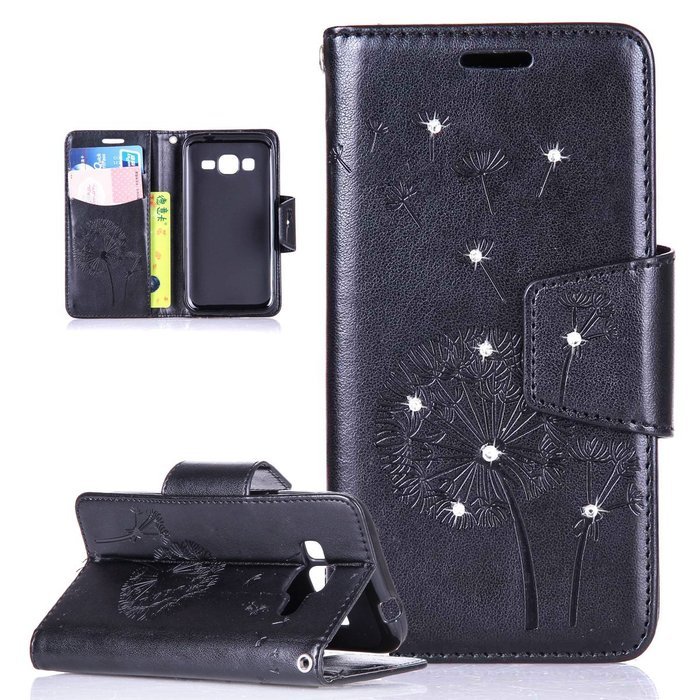 Galaxy Core Prime Case,ikasus Glitter Diamond Embossing Flowers Lily Butterfly PU Leather Flip Wallet Pouch Stand... N7