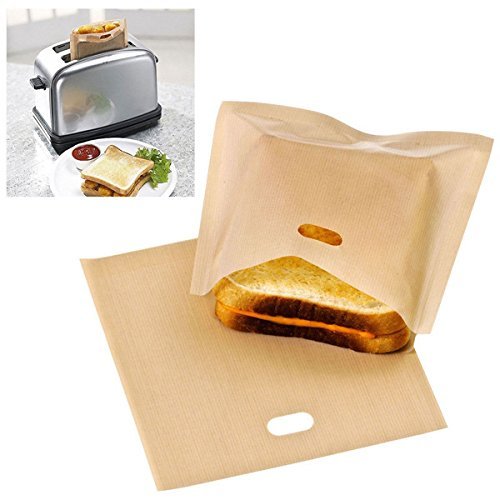 Mangocore 3pcs Reusable Toaster Bag Non Stick Bread Bag Sandwich Bags PTFE Coated Fiberglass Toast Microwave Heating... N6