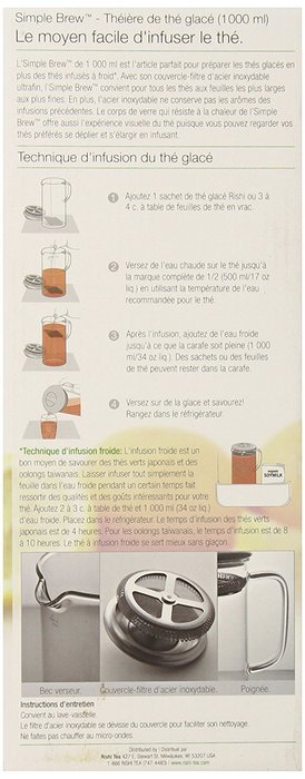 Rishi Tea Simple Brew Iced Tea Teapot 34.0 Ounces (1000ml)