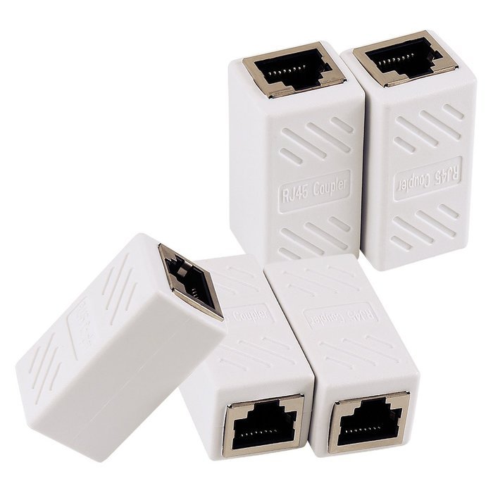 Jadaol&reg; Ethernet Cable In-line Shielded RJ45 Coupler, Female to Female - 5 Pack Black N2