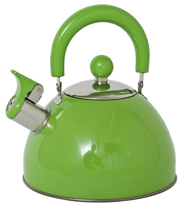 Lifetime Cooking Retro Style 2.5L Whistling Kettle Stainless Steel Green N3