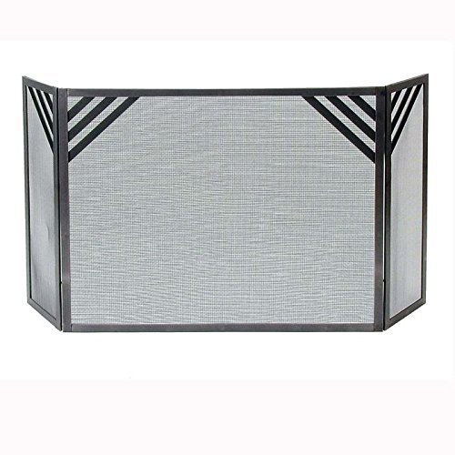 Enclume Chevron Fireplace Screen, Hammered Steel