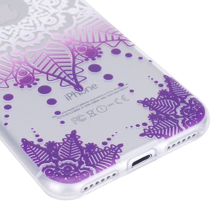 iPhone 7 Case, PHEZEN Henna Mandala Floral Design [Scratch Resistant] Clear TPU Bumper Case Soft Rubber Gel Silicone... N10