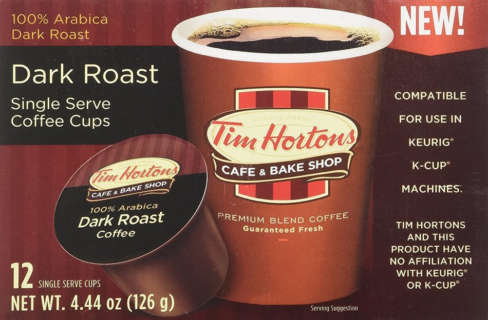 Tim Hortons Single Serve RealCup - Dark Roast Coffee Cups - 12 ct N3