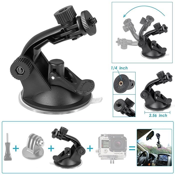 dOvOb Action Camera Mount Connection to 1/4 inch 20 Adapter Mount for Gopro DBPower Lightdow N21