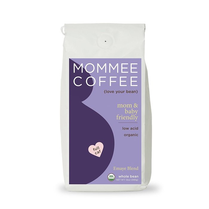 Mommee Coffee - Full Caff, Organic Coffee | Low Acid, Fair Trade | Whole Bean, 12oz.