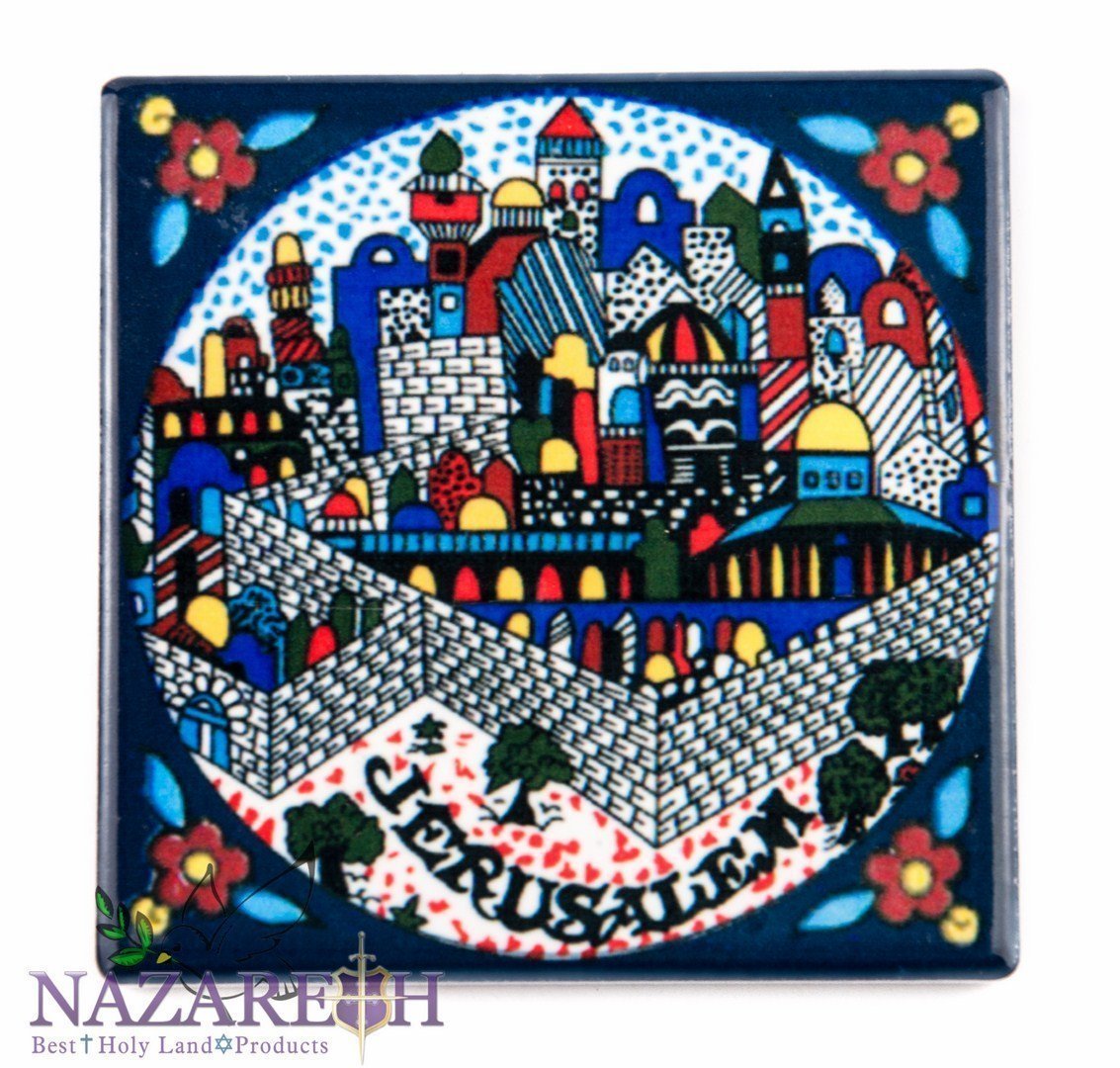 Holy Land Souvenir Jerusalem Town Ceramic Fridge Magnet 3" Free Image ...