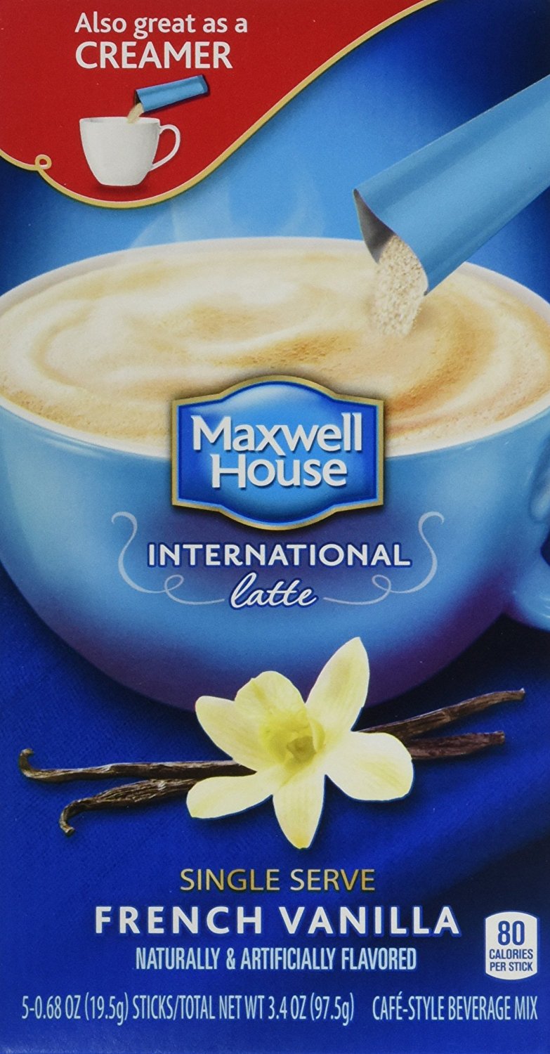 Maxwell House International Coffee French Vanilla Latte Singles, 3.4 ...