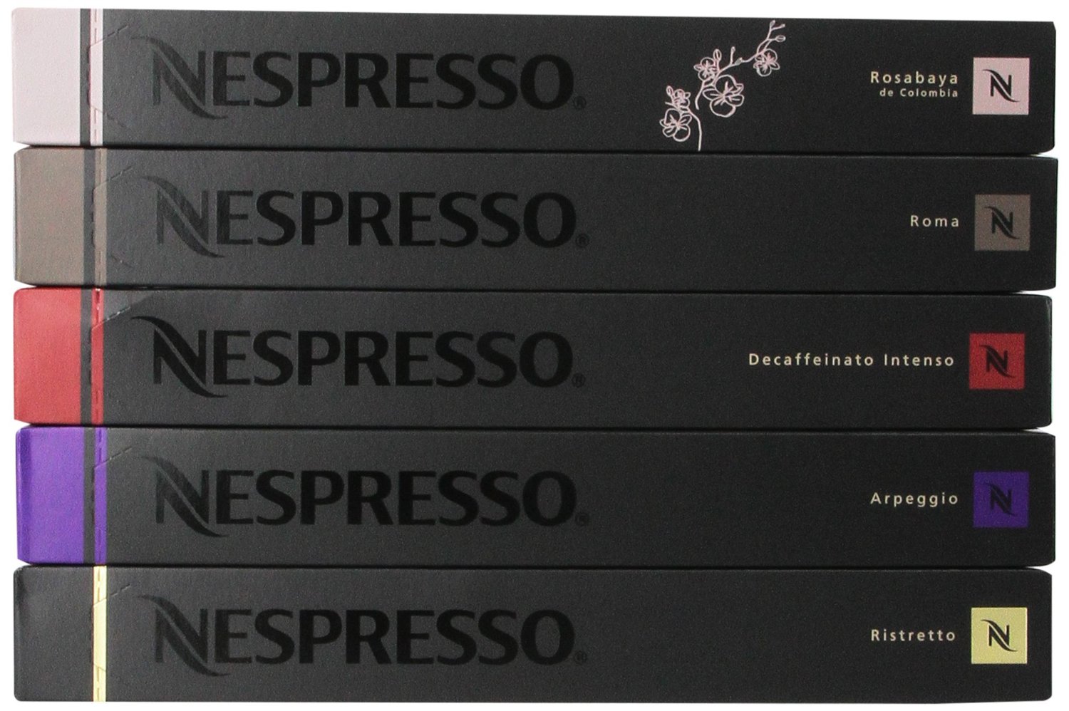 50 Nespresso Capsules The Best Sellers Ristretto, Roma, Rosabaya