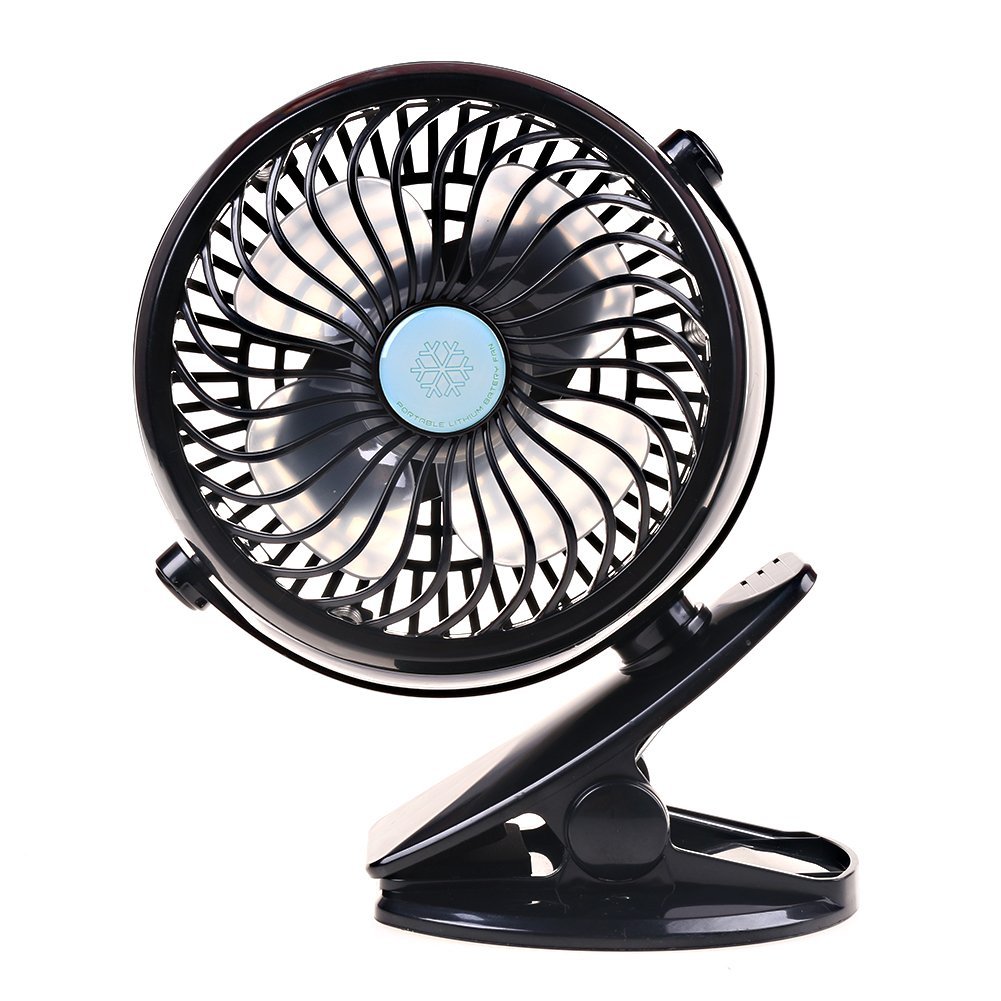 Battery Operated Clip on Fan Portable Handheld Powered by Rechargeable ...