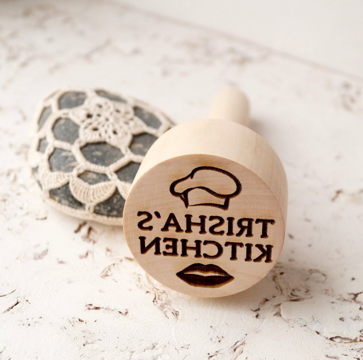 Personalized embossing cookie stamp, embossing rolling pin alternative, cookie decorating stamp