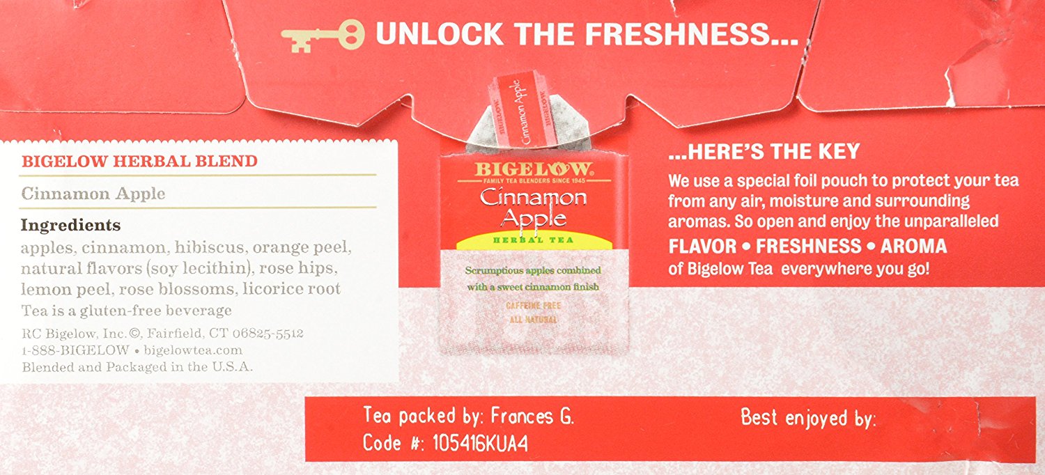 Bigelow® Cinnamon Apple Herb Tea (Box of 28) N7 free image download