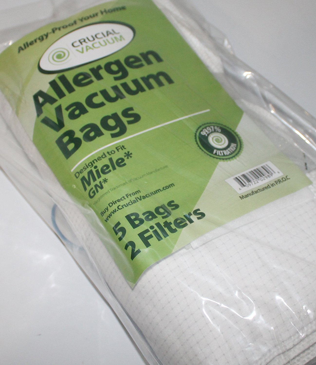 5 Miele Gn Deluxe Allergen High Filtration Vacuum Bags + 2 Filters For 