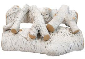 Moda Flame 16" Birch Ceramic Fireplace Gas Logs - 5 Piece N3