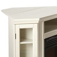 Belvedere Ivory Modern Media Console Fireplace N5