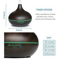 SMALI 300ml Aromatherapy Essential Oil Diffuser, Wood Grain, 7 Colors Changing LED Night Light for Office Home... N2