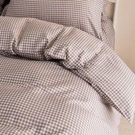 Yaheeda 4 Pcs Duvet Cover Quilt Cover Bedding Set bed Sheet Set,Blue Grid,1.8m/6ft N7